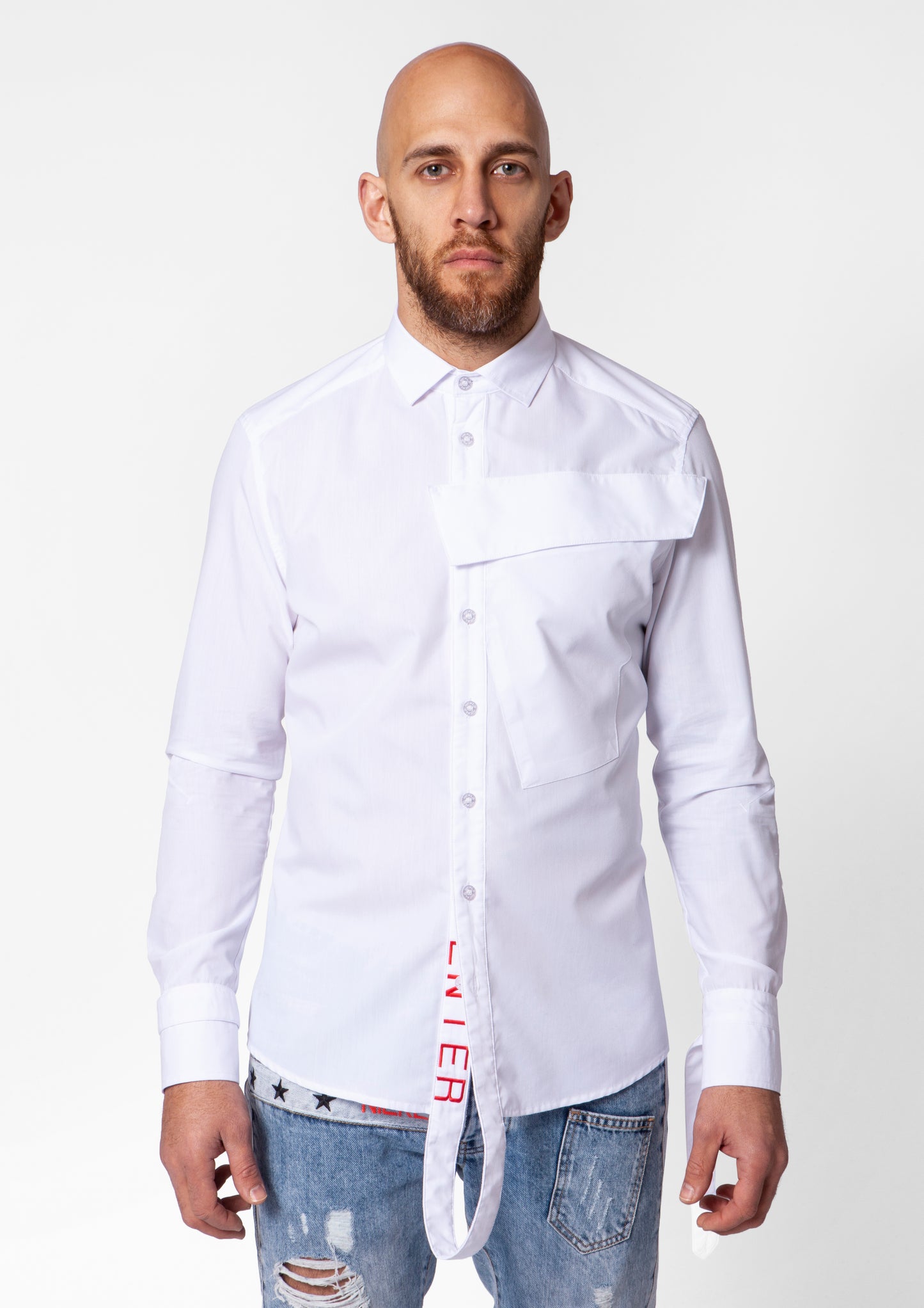 Signature Red Caution - Do Not Enter Loop White Shirt