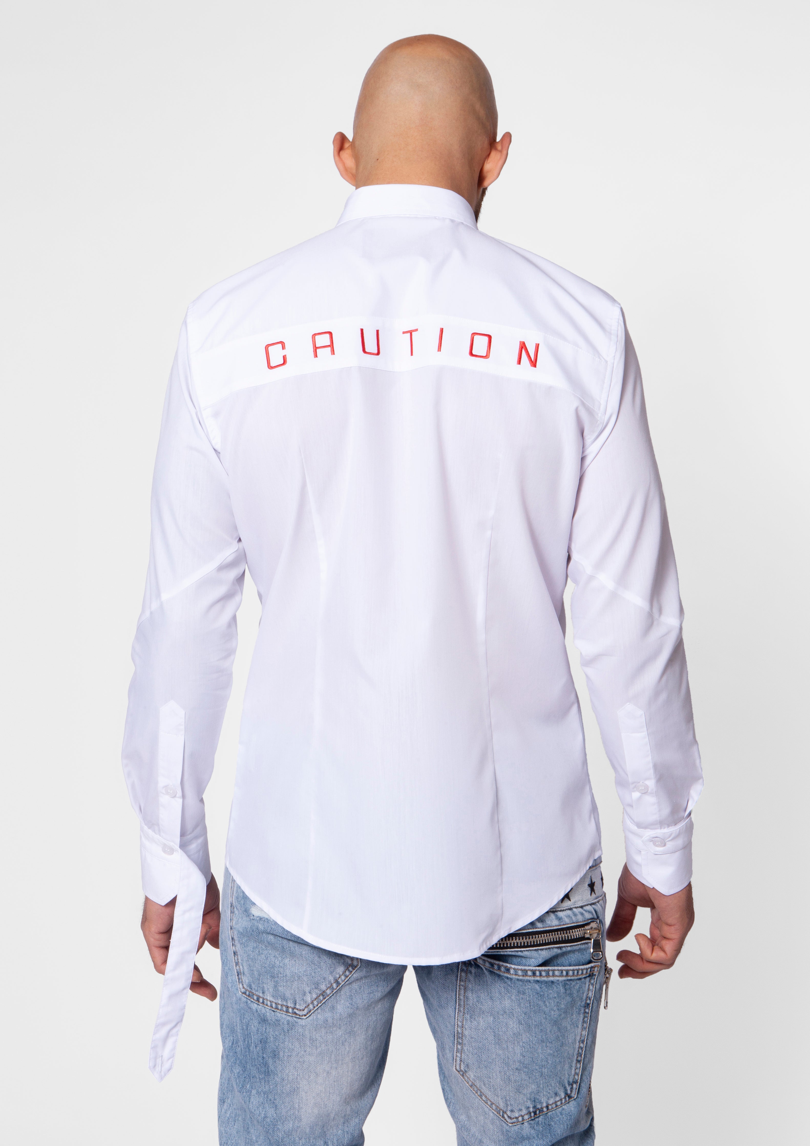 Signature Red Caution - Do Not Enter Loop White Shirt