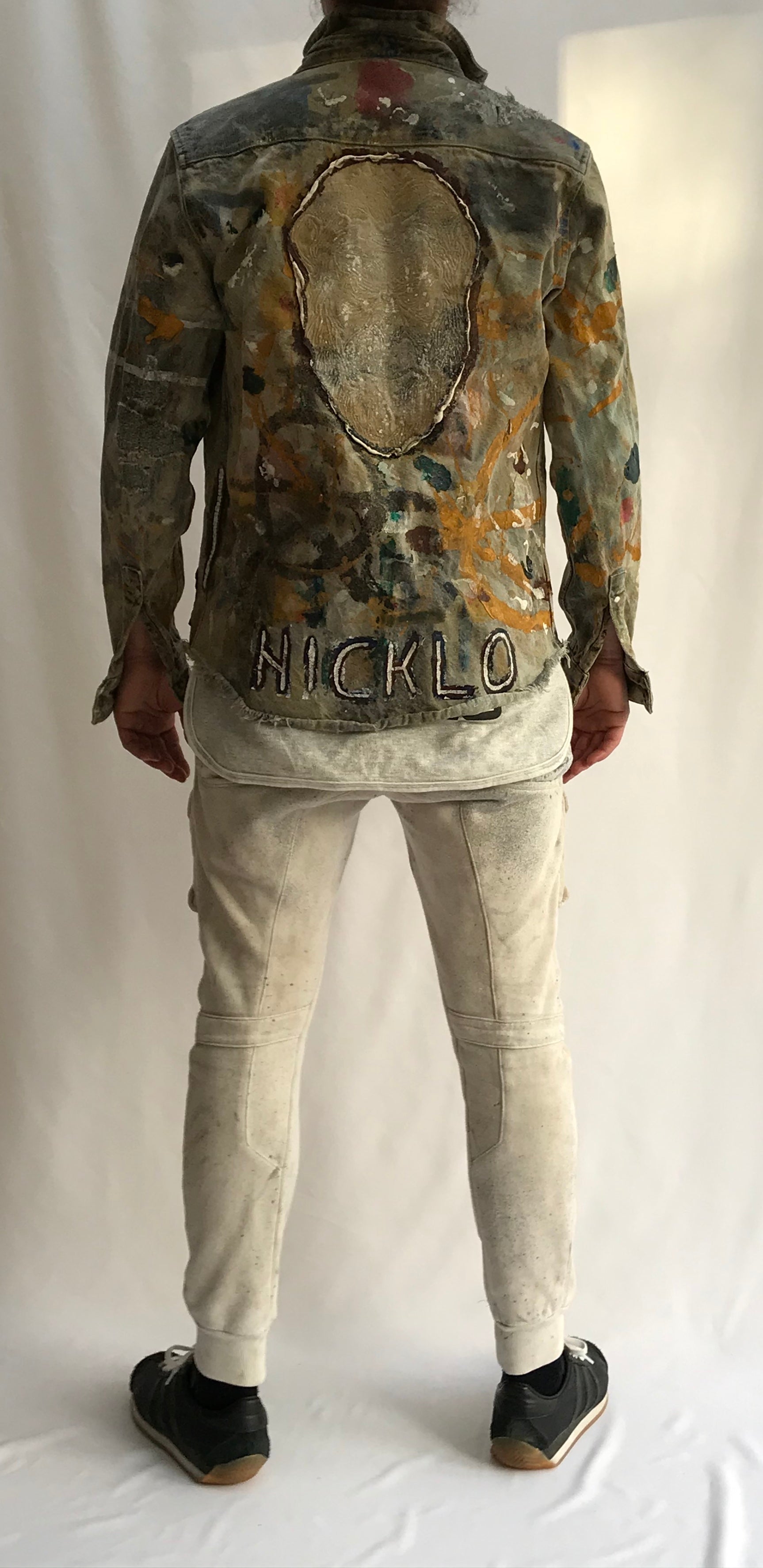 Blue Stone Washed Distressed Denim Jacket